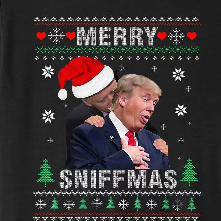 Merry Sniffmas Christmas Anti Biden Ugly Christmas Sweater ChromaSoft Performance T-Shirt