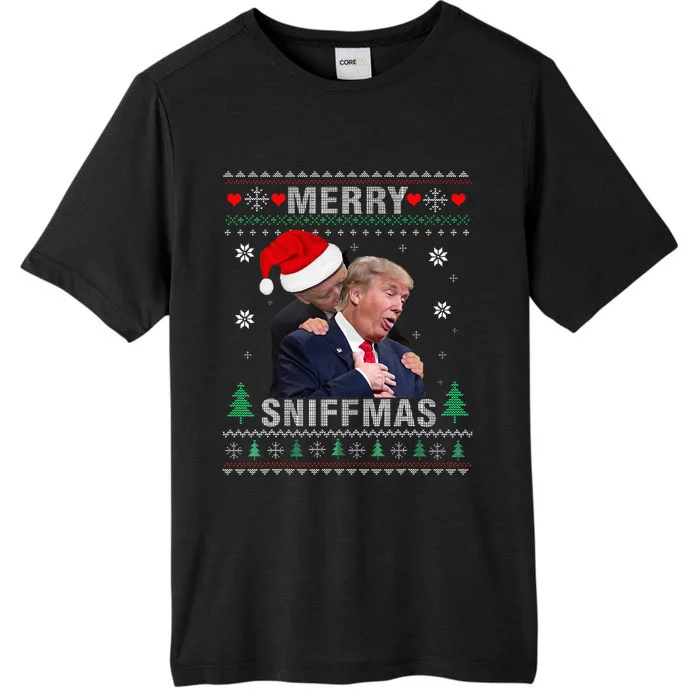 Merry Sniffmas Christmas Anti Biden Ugly Christmas Sweater ChromaSoft Performance T-Shirt