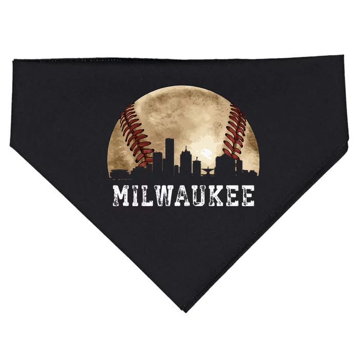 Milwaukee Skyline City Vintage Baseball Lover USA-Made Doggie Bandana