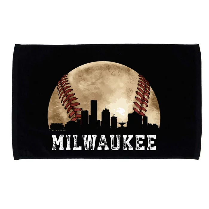 Milwaukee Skyline City Vintage Baseball Lover Microfiber Hand Towel