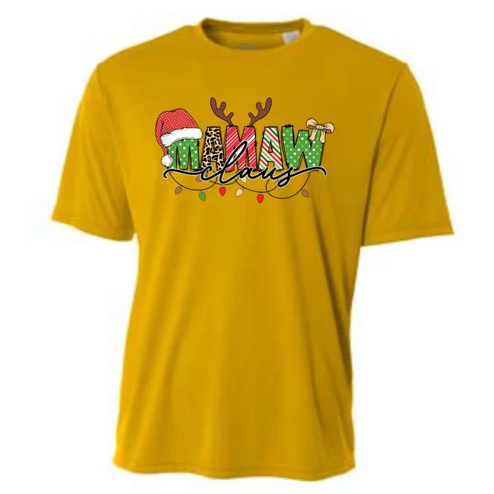 Mamaw Santa Claus Christmas Lights Pajama Family Matching Cool Gift Cooling Performance Crew T-Shirt