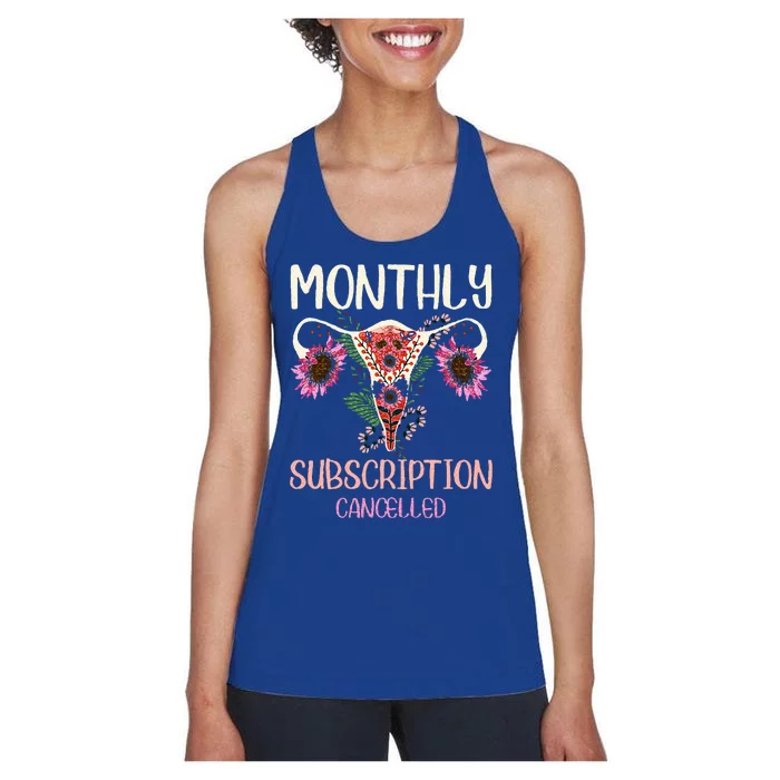 Monthly Subscription Cancelled Hysterectomyuterus Survivor Women's Racerback Tank