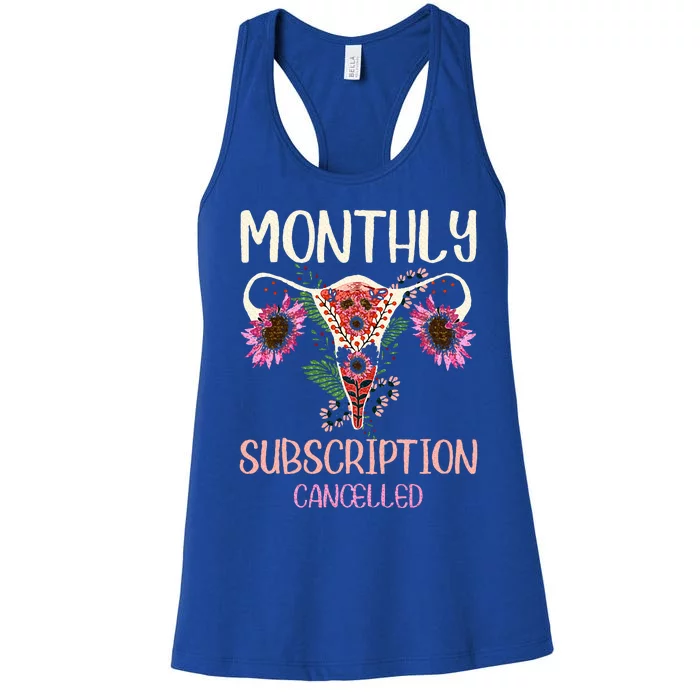 Monthly Subscription Cancelled Hysterectomyuterus Survivor Women's Racerback Tank