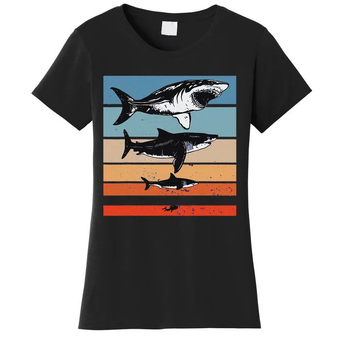 Megalodon Size Comparison Sharks Giant Prehistoric Diver Women's T-Shirt