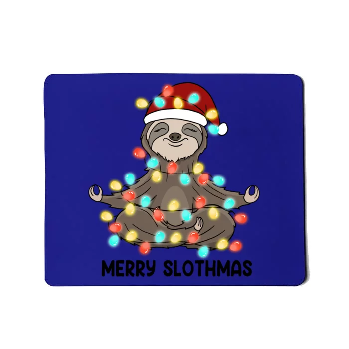 Merry Slothmas Christmas Sloth Pajamas Santa Hat Xmas Sloth Gift Mousepad