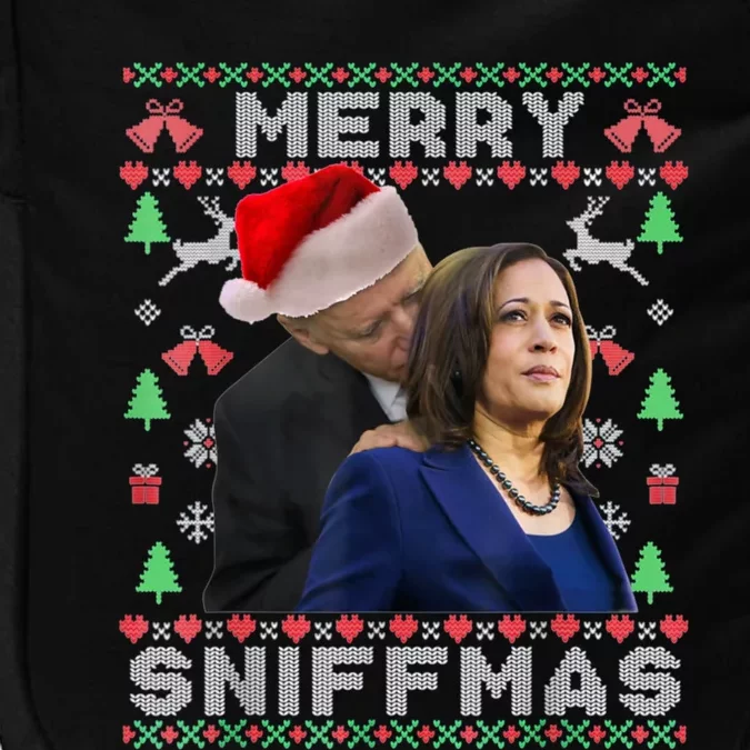 Merry Sniffmas Christmas Anti Biden Ugly Christmas Sweater Impact Tech Backpack