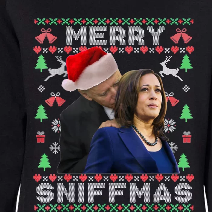 Merry Sniffmas Christmas Anti Biden Ugly Christmas Sweater Womens California Wash Sweatshirt