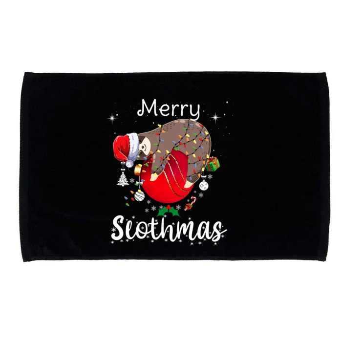 Merry Slothmas Christmas Pajama For Sloth Lovers Gift Microfiber Hand Towel