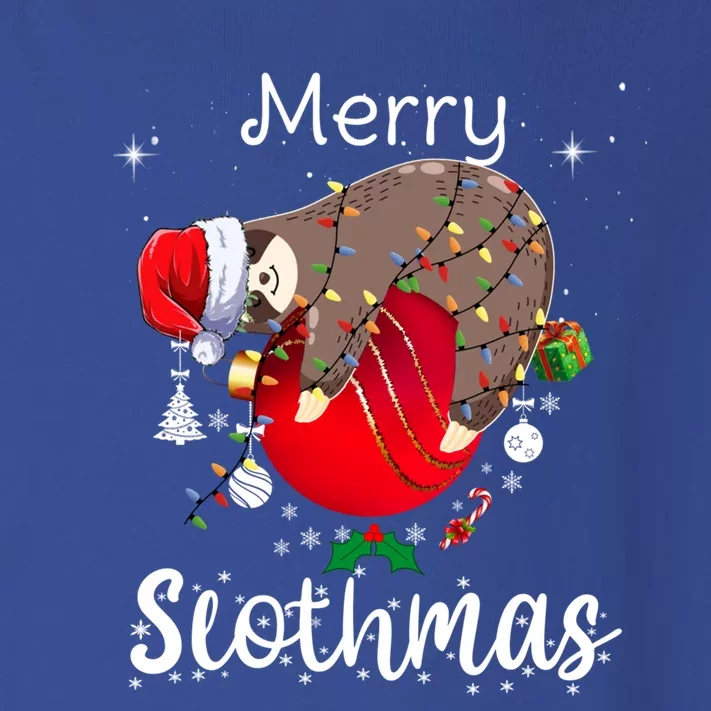 Merry Slothmas Christmas Pajama For Sloth Lovers Gift Toddler Long Sleeve Shirt