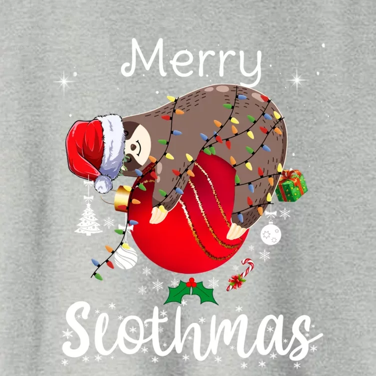 Merry Slothmas Christmas Pajama For Sloth Lovers Gift Women's Crop Top Tee