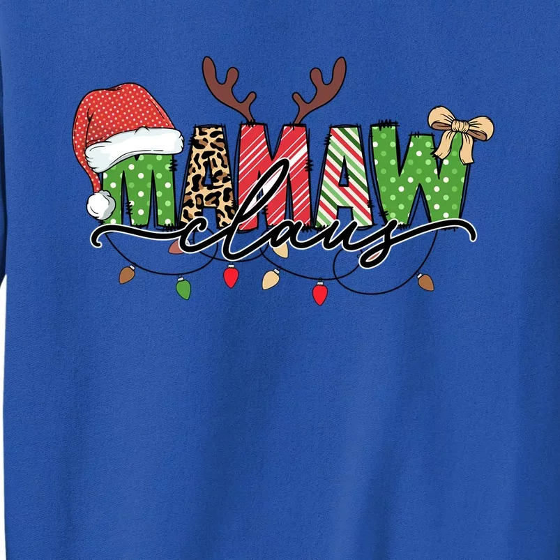 Mamaw Santa Claus Christmas Lights Pajama Family Matching Gift Sweatshirt