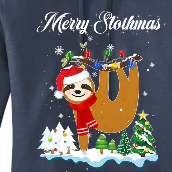 Merry Slothmas Christmas Pajama For Sloth Lovers Great Gift Women's Pullover Hoodie