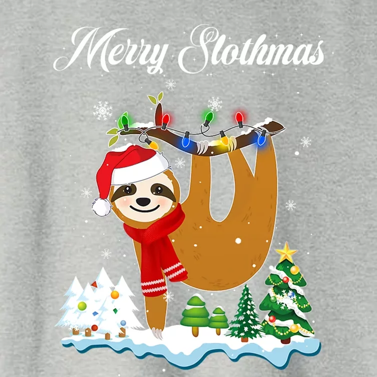 Merry Slothmas Christmas Pajama For Sloth Lovers Great Gift Women's Crop Top Tee