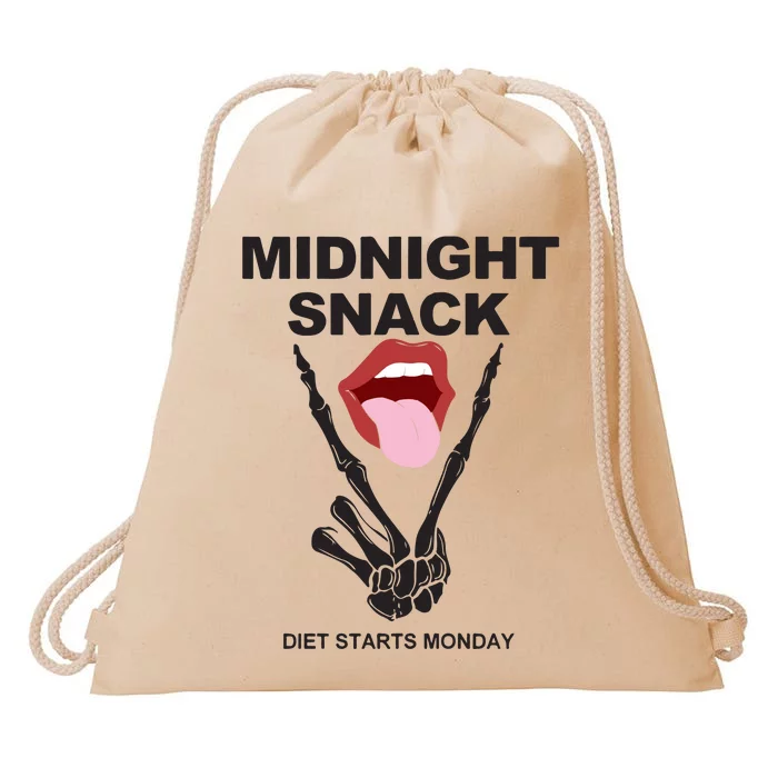 Midnight Snack Diet Starts Monday Drawstring Bag