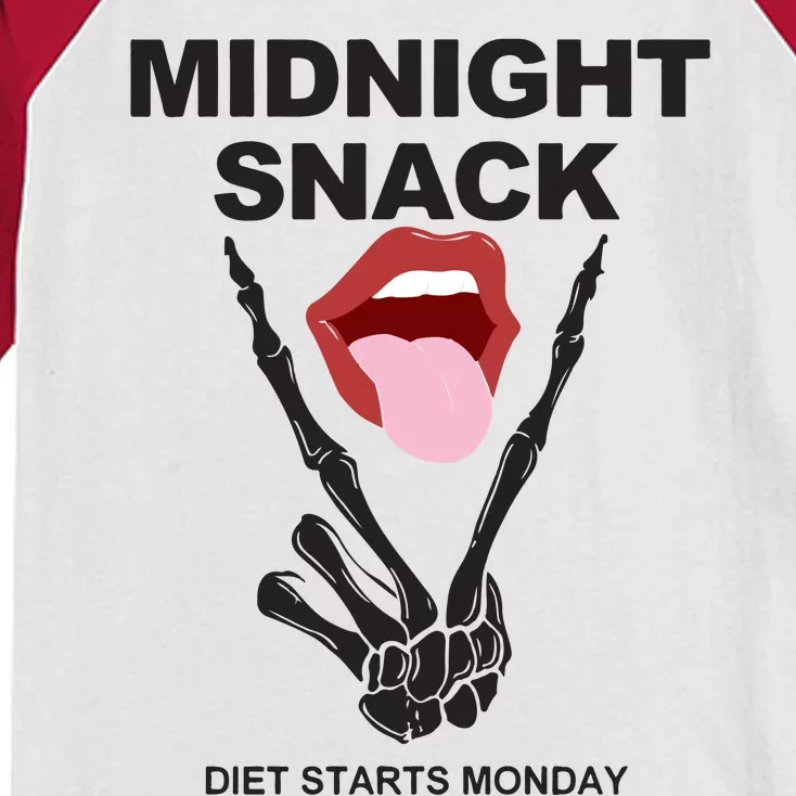 Midnight Snack Diet Starts Monday Kids Colorblock Raglan Jersey