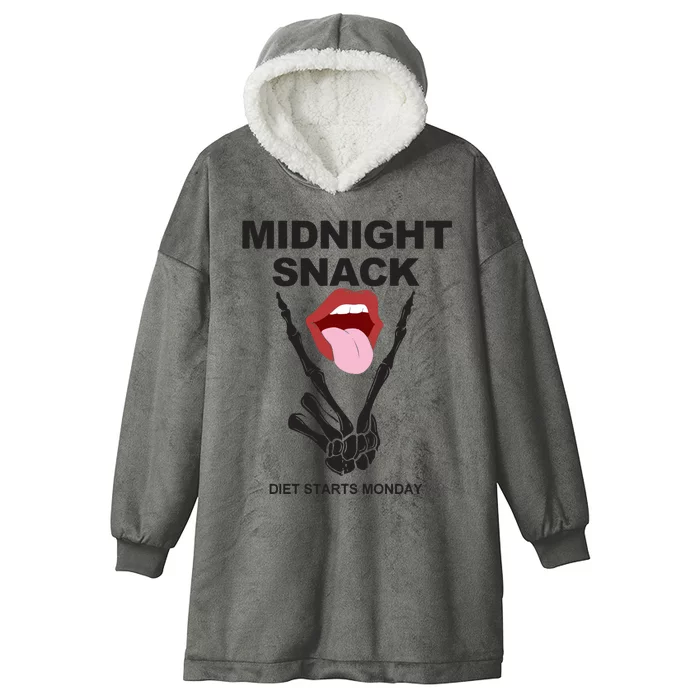 Midnight Snack Diet Starts Monday Hooded Wearable Blanket