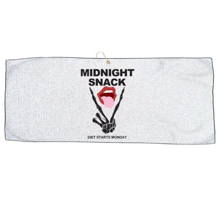 Midnight Snack Diet Starts Monday Large Microfiber Waffle Golf Towel