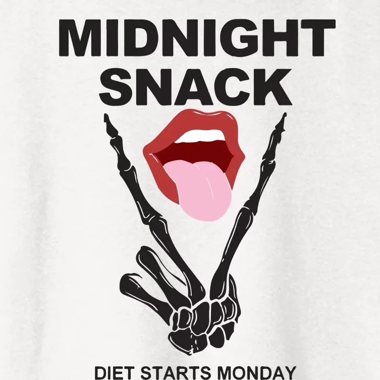 Midnight Snack Diet Starts Monday Women's Crop Top Tee