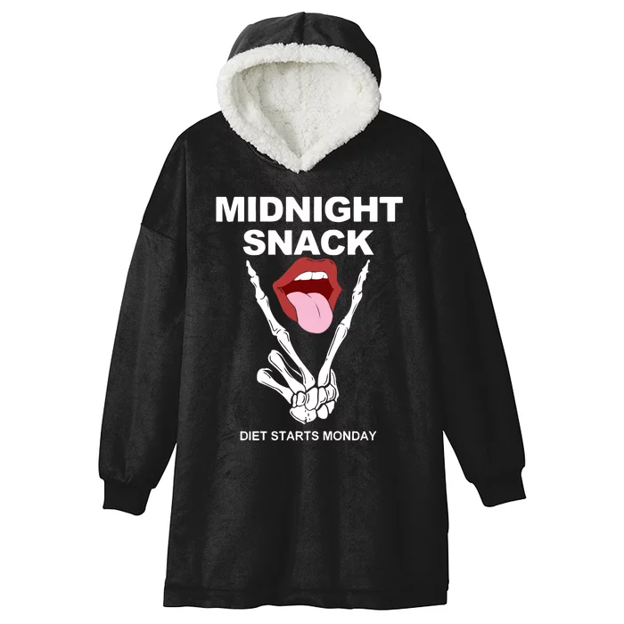 Midnight Snack Diet Starts Monday Hooded Wearable Blanket