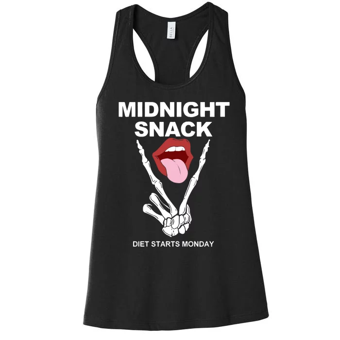 Midnight Snack Diet Starts Monday Women's Racerback Tank