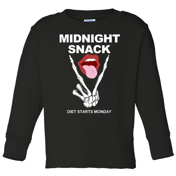 Midnight Snack Diet Starts Monday Toddler Long Sleeve Shirt