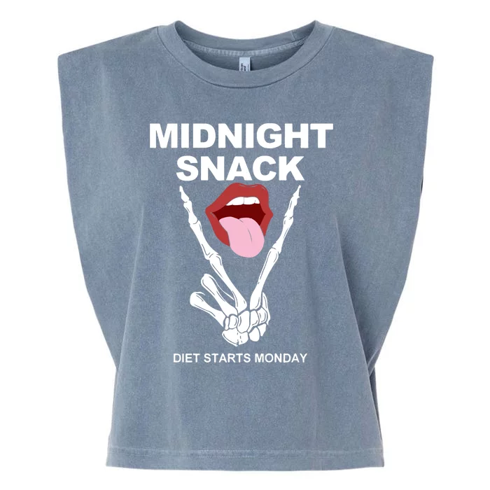 Midnight Snack Diet Starts Monday Garment-Dyed Women's Muscle Tee