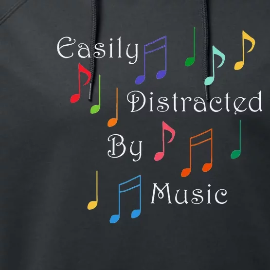 Musician Singer Distracted By Music Notes Art Performance Fleece Hoodie