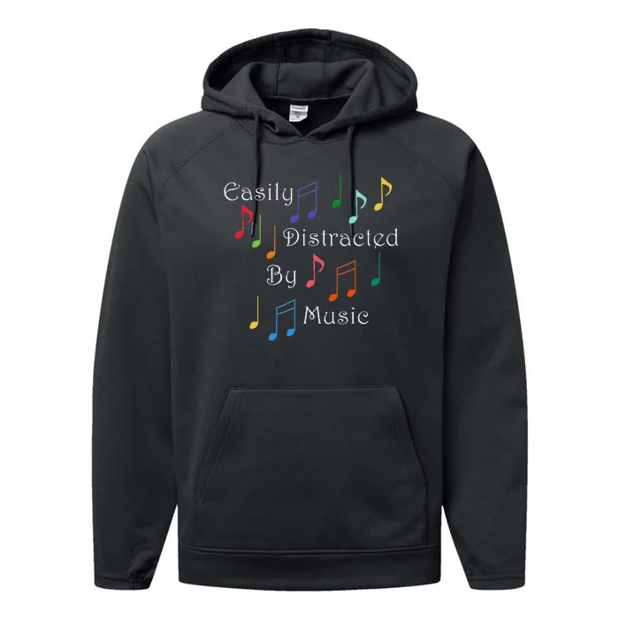 Musician Singer Distracted By Music Notes Art Performance Fleece Hoodie