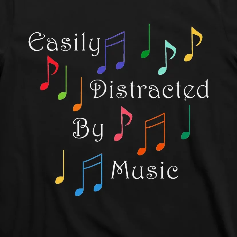 Musician Singer Distracted By Music Notes Art T-Shirt