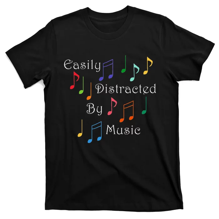 Musician Singer Distracted By Music Notes Art T-Shirt