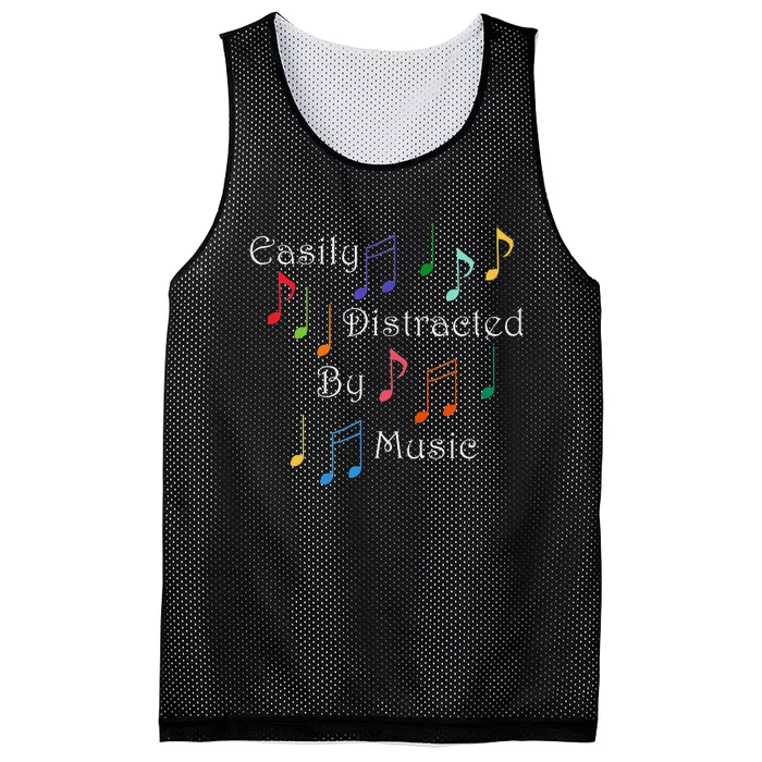 Musician Singer Distracted By Music Notes Art Mesh Reversible Basketball Jersey Tank