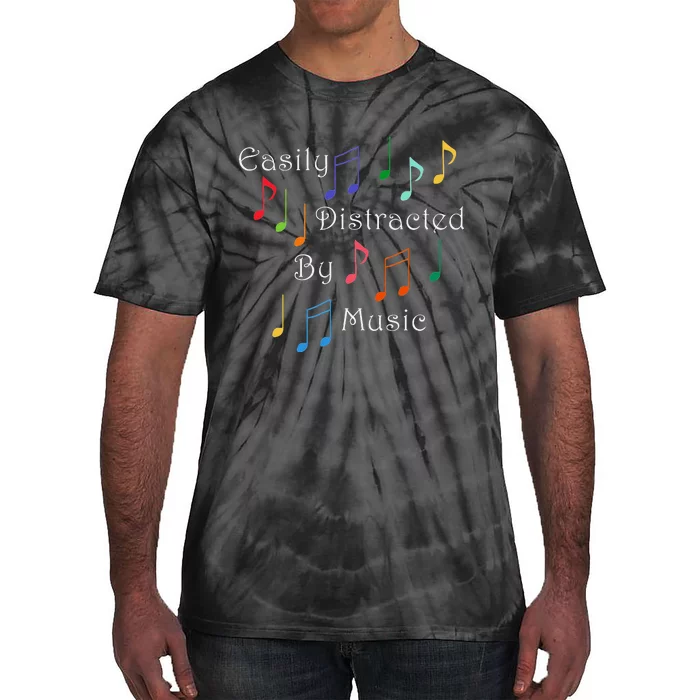 Musician Singer Distracted By Music Notes Art Tie-Dye T-Shirt