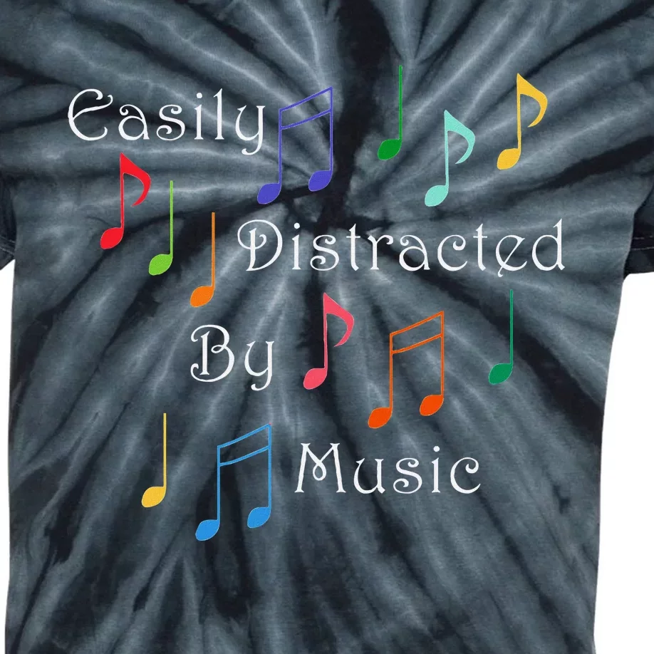 Musician Singer Distracted By Music Notes Art Kids Tie-Dye T-Shirt