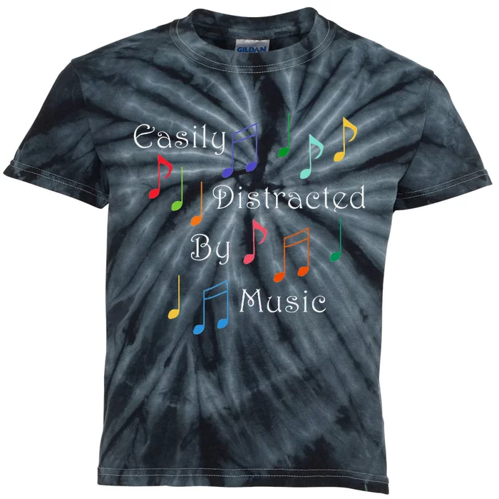 Musician Singer Distracted By Music Notes Art Kids Tie-Dye T-Shirt