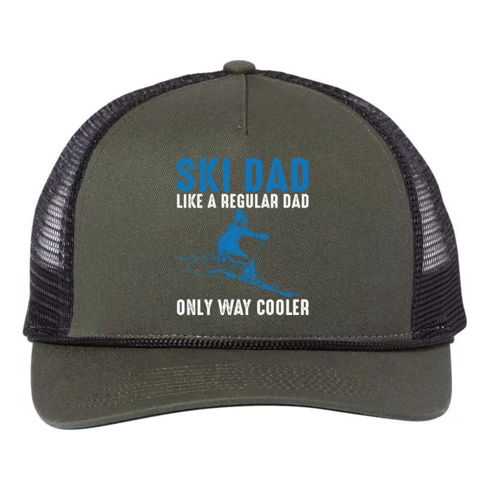 Men Ski Dad Like A Regular Dad Only Way Cooler Motive For Skier Gift For Skier Retro Rope Trucker Hat Cap