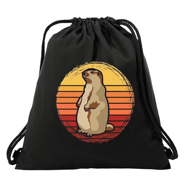 Marmot Sunset Design For Marmot Lovers Drawstring Bag