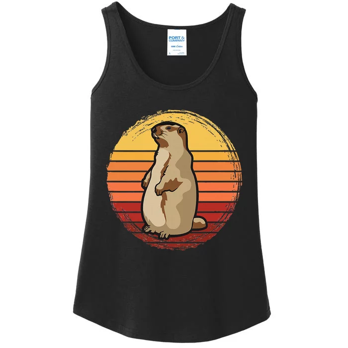 Marmot Sunset Design For Marmot Lovers Ladies Essential Tank