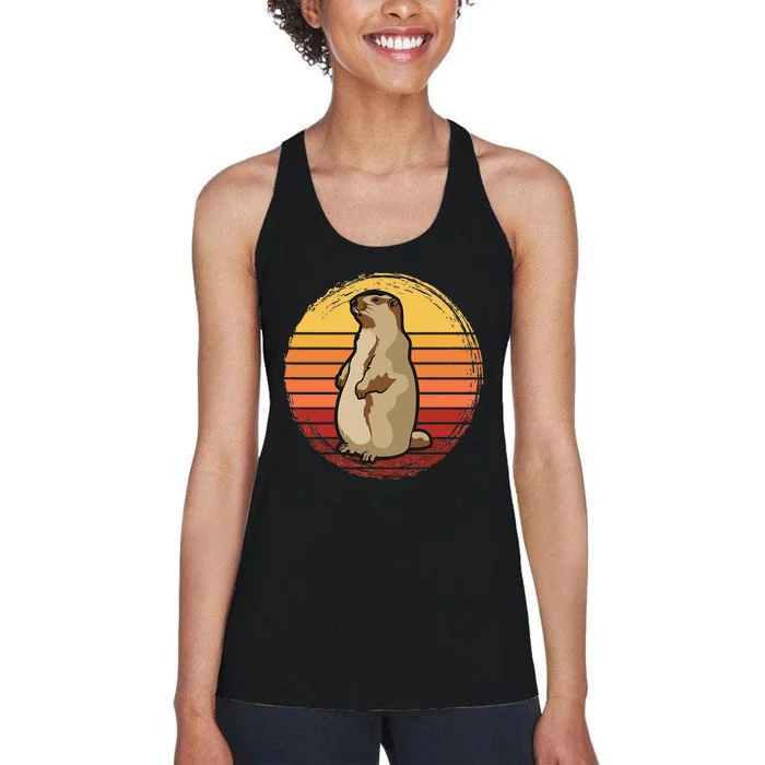 Marmot Sunset Design For Marmot Lovers Women's Racerback Tank