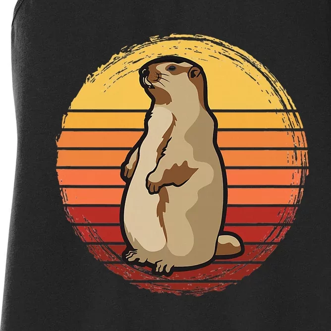 Marmot Sunset Design For Marmot Lovers Women's Racerback Tank