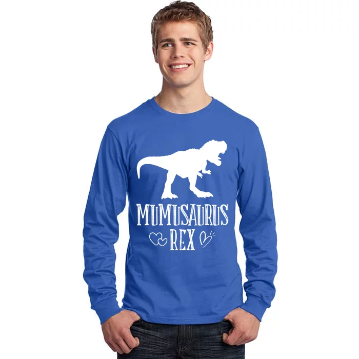 Mumu Saurus Dinosaur Mother Grandma Funny Matching Family Funny Gift Tall Long Sleeve T-Shirt