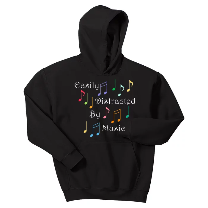 Musician Singer Distracted By Music Notes Art Kids Hoodie