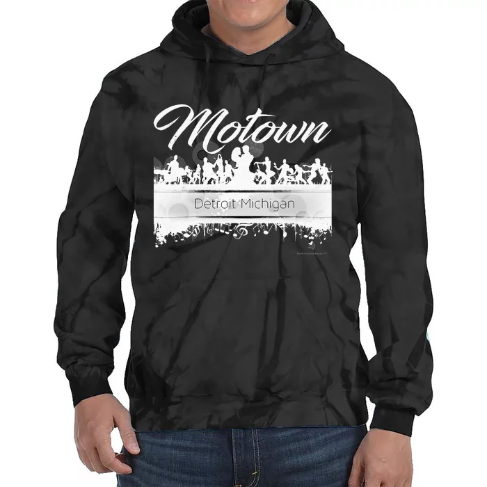 Motown Sound Detroit Michigan Distressed Vintage Tie Dye Hoodie