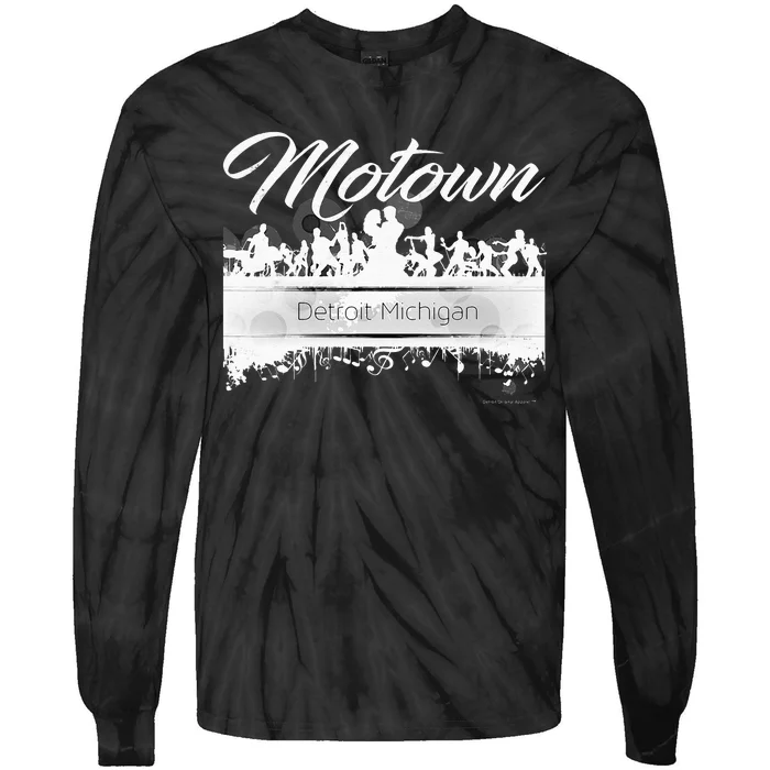 Motown Sound Detroit Michigan Distressed Vintage Tie-Dye Long Sleeve Shirt