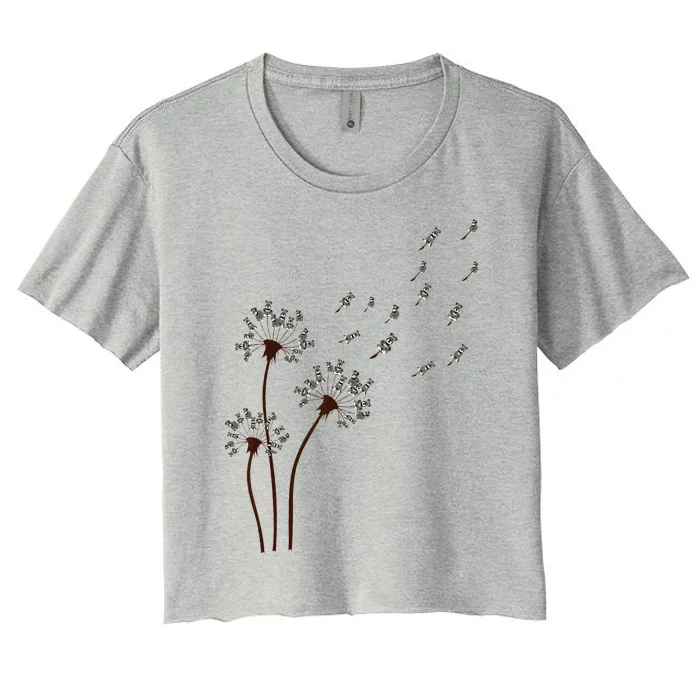 Miniature Schnauzer Dandelion Loves Dog For Mothers Day Dog Women's Crop Top Tee