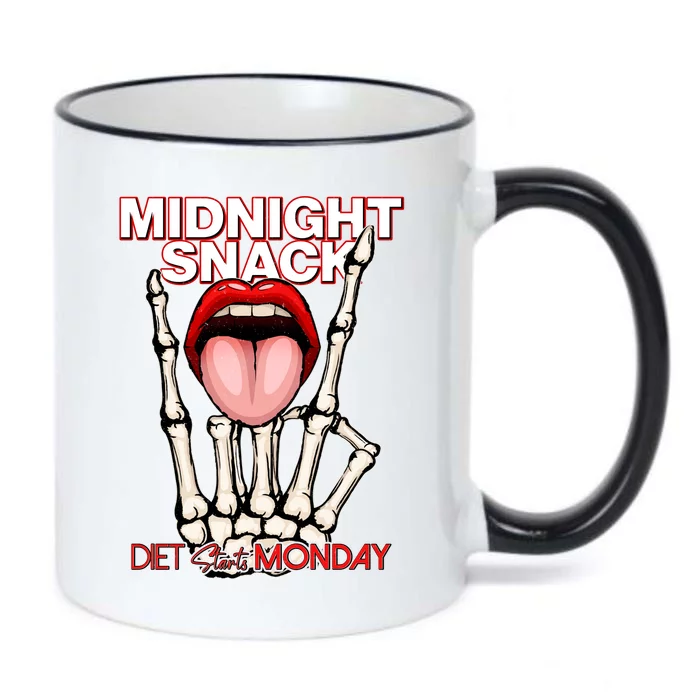 Midnight Snack Diet Starts Monday Black Color Changing Mug