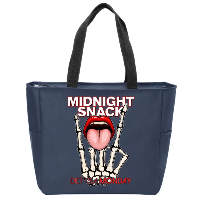 Midnight Snack Diet Starts Monday Zip Tote Bag