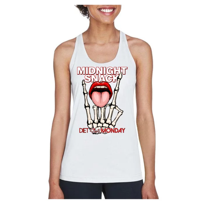 Midnight Snack Diet Starts Monday Women's Racerback Tank