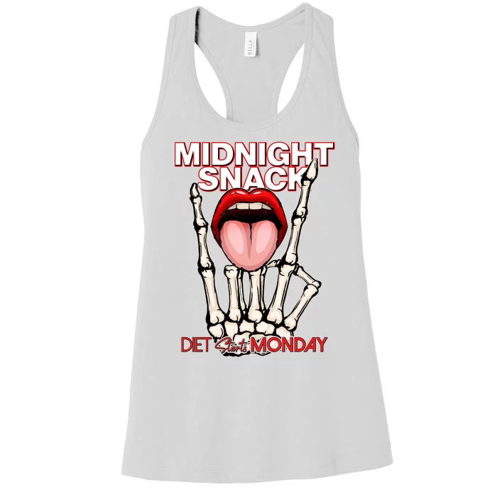 Midnight Snack Diet Starts Monday Women's Racerback Tank