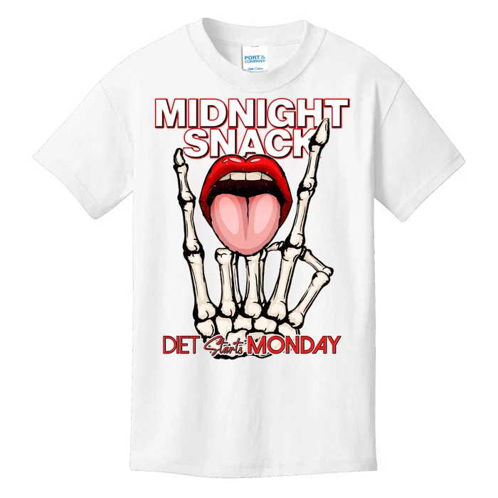 Midnight Snack Diet Starts Monday Kids T-Shirt