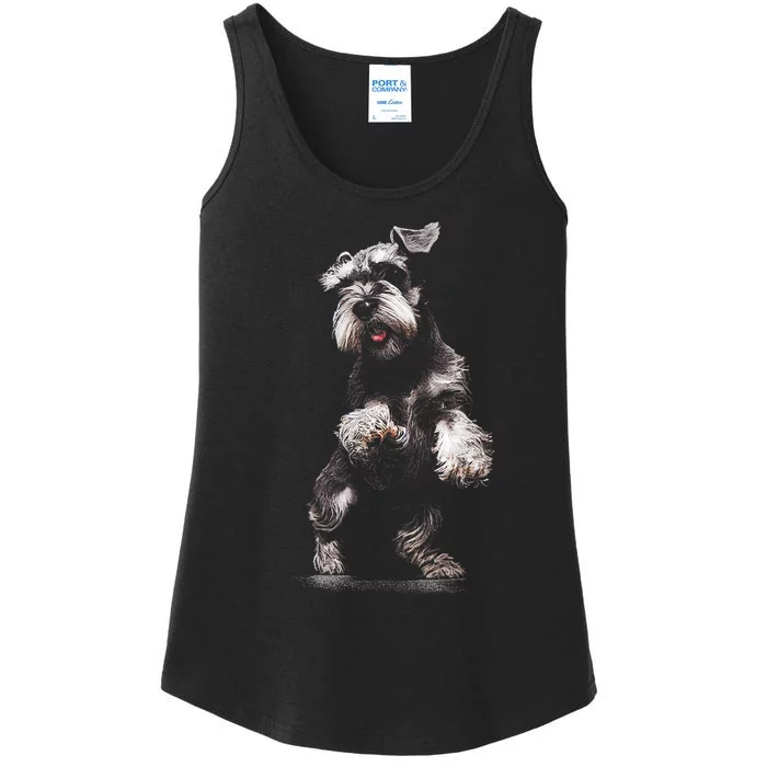 Miniature Schnauzer Dog Art Miniature Schnauzer Ladies Essential Tank